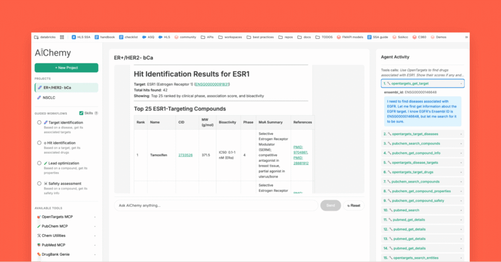 AiChemy: Next-Generation Agent with MCP, Skills and Custom Data for Drug Discovery