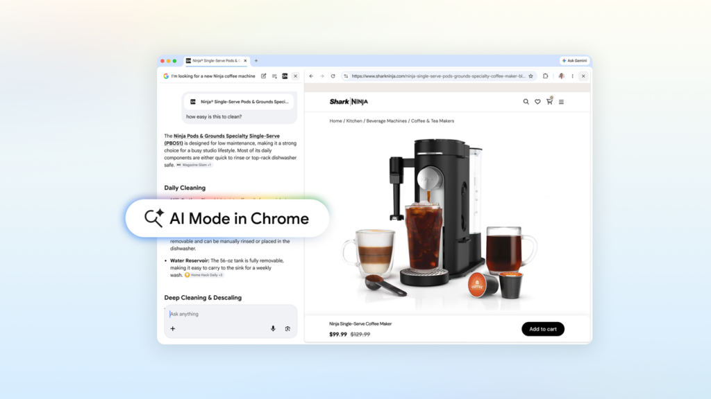 Google upgrades AI Mode in the Chrome browser