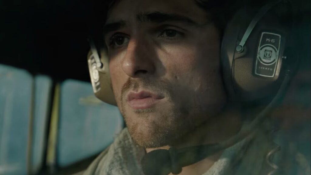 closeup of young pilot in cockpit of a small plane