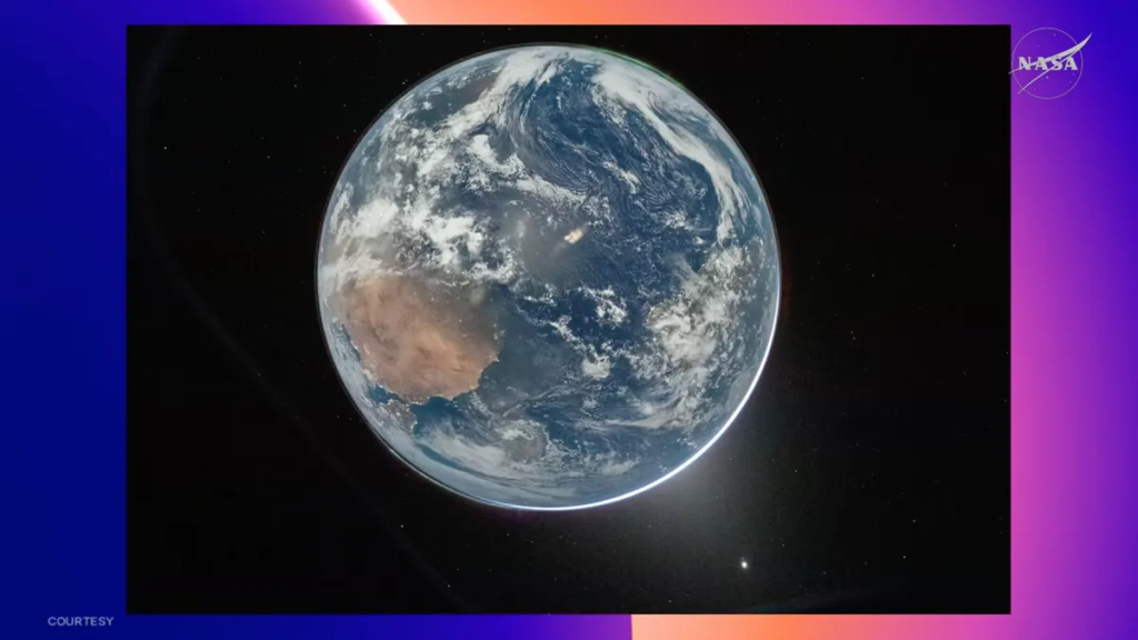 Earth from space taken by the Artemis II crew.